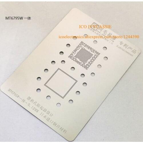 MT6795W CPU RAM BGA Stencil Reballing IC Pins Heating Template Tin Plant Steel Net 0.15mm Thickness Anti Drum-up