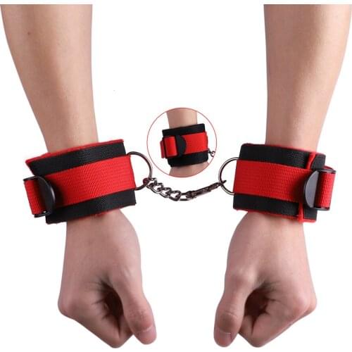 Black Red Handcuffs Ankle BDSM Bondage Restraints Sex Slave Game Sex Products Ankle Hand Cuffs Roleplay Tools Sex Toy for Couple