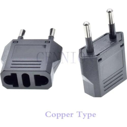 Copper type CH IT DE AU US to EU AC Power Plug Trip Travel Adaptor Convertor for Journey 100pcs