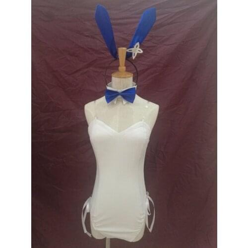 Re:Zero Starting Life in Another World Emilia Witch of Frost Cute Rabbit Outfit Halloween Cosplay Costume B002