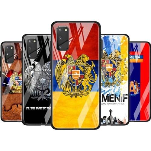 Armenia Armenians Flag for Samsung Galaxy S20 FE Ultra Note 20 S10 Lite S9 S8 Plus Luxury Tempered Glass Phone Case Cover