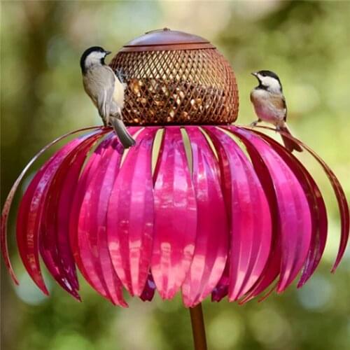 Sensation Pink Coneflower Bird Feeder Outdoor Decoration Window Garden Flower Bird Feeder Picaflor Comedero Tools Birdhouse