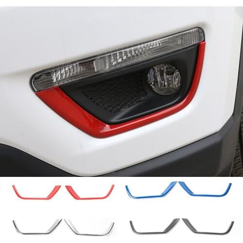 SHINEKA Car Styling Front Fog Lamp Light Decoration Cover Trim Frame Protective Strip Sticker For Jeep Compass 2017