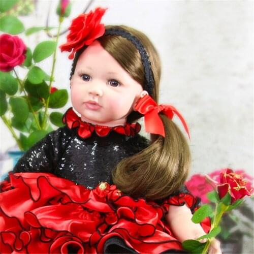 NPK 60 cm Princess Silicone Reborn Baby Dolls Lifelike Real Vinyl Toddler Doll for Girls Bedtime House Toy bebes reborn menina