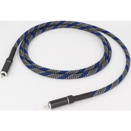 Blue Gray Mixed Braided Network Audio Digital Coaxial Cable Connection Line Power Amplifier Front Rear Signal Cable