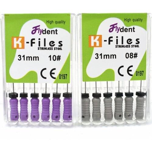 Dental instrument k files 2pack 8# 10# hand use files endondontic root canal stainless steel dentist tool
