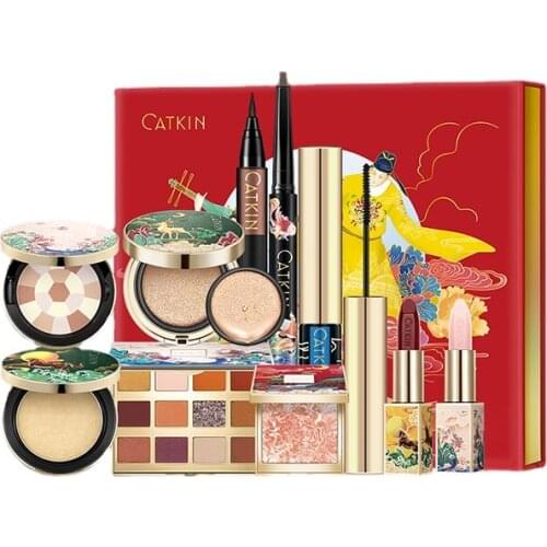 TTCatkin Spring River Flower Moon Night MakeupSet Powder Lipstick EyelinerEyebrow Pencil Newbie BeginnerAuthentic Flagship Store