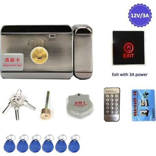 Dragonsview Smart Electronic lock with Touch Exit Button For Home Intercom Access Control System Smart Card 12V/3A