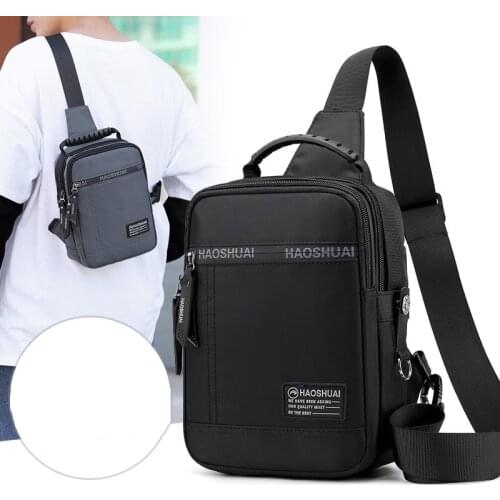 High Quality Nylon Handbags Chest Packs Men Waterpoof Cross Body Bags Business Office Chest Bags Male Mobile Phone iPad Pocket