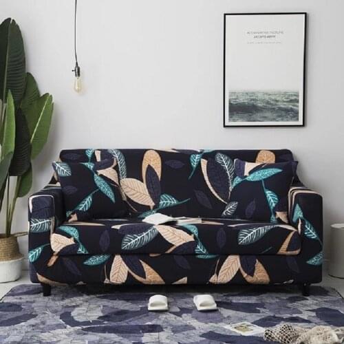 Green Leaf Sofa Cover Cotton Set Elastic Couch Cover Sofa Covers for Living Room Pets cubre sofa Sofa Towel 1/2/3/4-Seater 1PC
