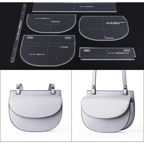 1 Set Leather Craft Acrylic Template Pattern Shoulder Bag Soft Leather Craft Pattern DIY Simple Style Bag Stencil Sewing Pattern
