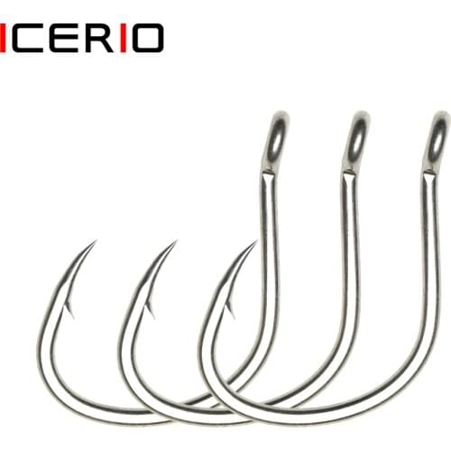 ICERIO 10/20PCS Bright Tin High Carbon Steel Slow Jigging Assist Hook Saltwater Fishing Anti Corrosion Lure Hooks Pike JS-3