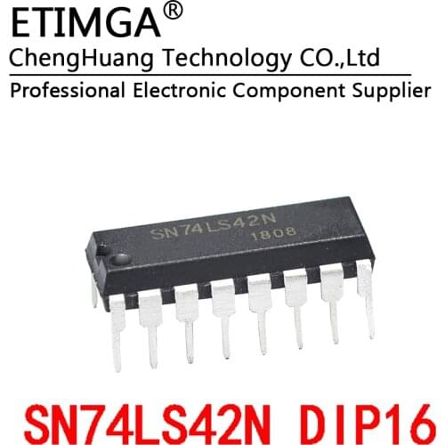 2pcs/lot SN74LS42N DIP-16 74LS42 Decimal Decoder