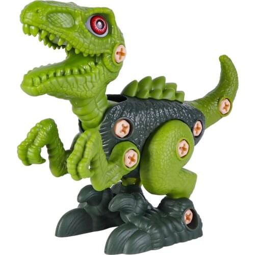 3Pcs/Set Fun 3 In 1 Electric Puzzle Diy Disassembly And Assembly Dinosaur Toy With Electric Dril Building Toy For Kids