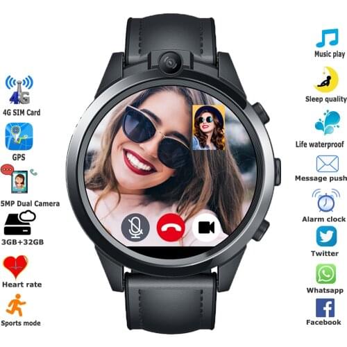2020 New 4G SmartWatch 3GB+32GB 800mAh Dual Camera WIFI Network SIM Card GPS Multifunction Men Women Sports Wrist Smart Watch