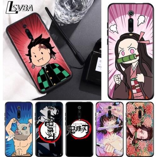 Anime Demon Slayer For Xiaomi Redmi 9 9C 9A 9I 9T 10X 8A 8 7A 7 6A 6 5 S2 Y3 Y2 K30 Ultra K20 Pro Black Phone Case