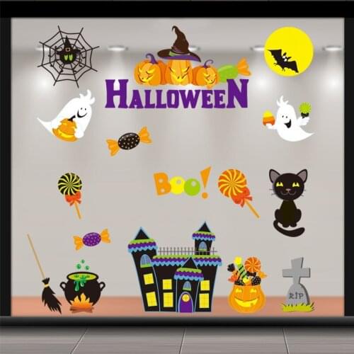 Halloween electrostatic wall stickers window sticker bar party ornaments shopping mall scene layout decorations papel de parede