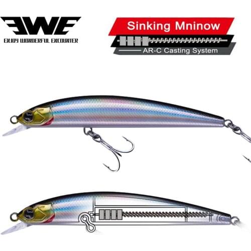 EWE S-95s/65s Slow Sinking Minnow Bait AR-C Jerkbait Wobblers Lures Fishing Artificial tackle For Trout Pike Bass Fish Wobbler