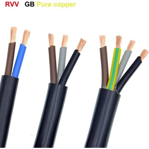 GB cable 4 cores, RVV 4*4.0 mm2, waterproof pure copper core soft sheathed power cord (100 meters per roll)
