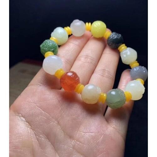 Hetian jade 12 Zodiac Duobao bracelet hb2897