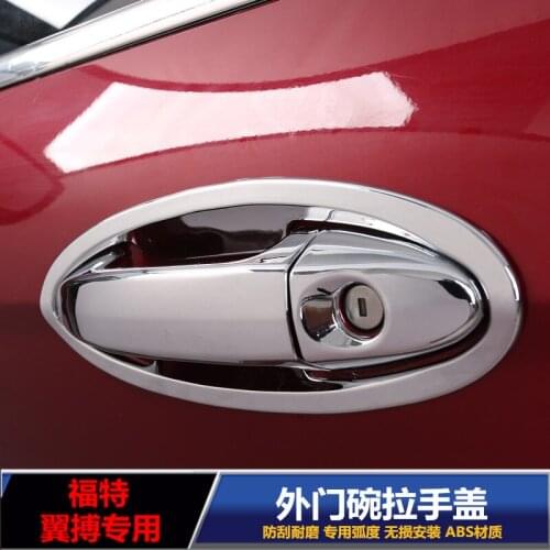 ABS Chrome Door Handle Bowl Door handle Protective covering Cover Trim Car Styling for Ford Ecosport 2013-2018