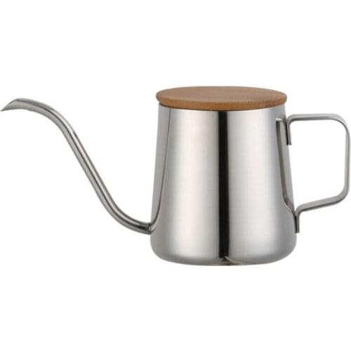 Hot 250Ml Stainless Steel Teapot Drip Coffee Pot Long Narrow Spout Coffee Pot Gooseneck Kettle Hand Drip Kettle Pour over Coffee