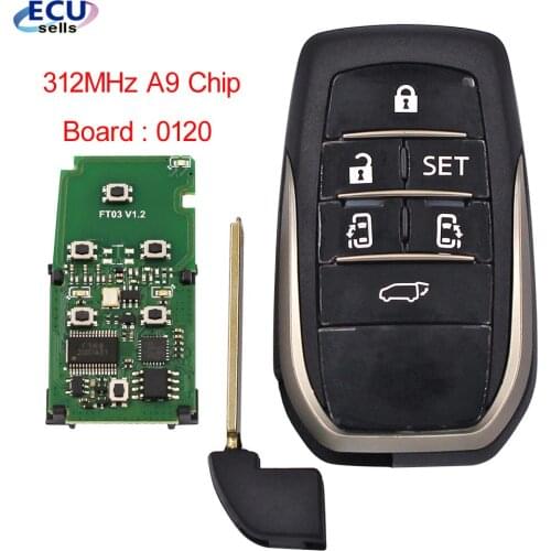 Lonsdor Keyless Go 6 Button Smart Remote Key 312MHz A9 Chip For Toyota Alphard VELLFIRE NOAH Previa ：Board 0120