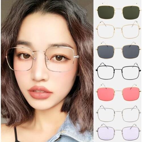 Small square sunglasses European and American trend men and women sunglasses street shot transparent ocean sunglasses