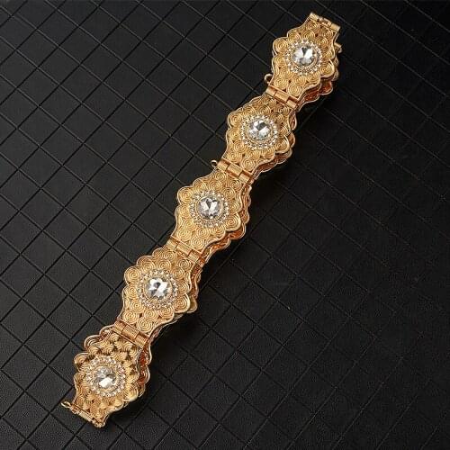 Morocco Chic Girdle Wedding Dress Gold Metal Belt For Luxury Women Belt Chain Adjustable Length