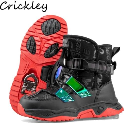 Fashion Children Boots Waterproof Antiskid Snow Boots for Boys Girls Thick Plush Warm Winter Casual Boots Kids Ankle Boots