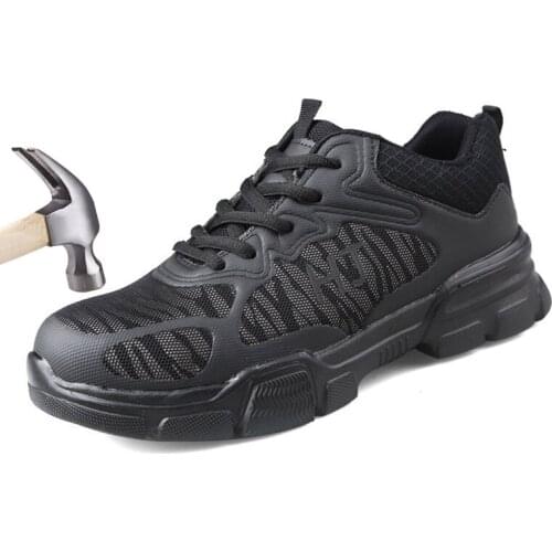 Men Boots Protective Safety Shoes Breathable Steel Toe Cap Work Shoes Anti-wear Luminous Indestructible Shoes