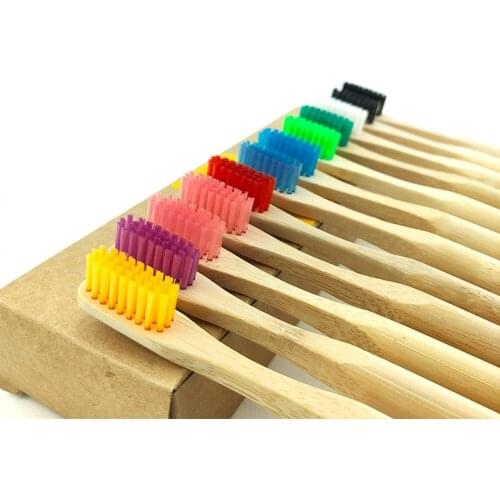 Hot 4 sticks,Real handle bamboo toothbrush set oral care toothbrush charcoal toothbrush,bamboo toothbrush stock independent pack