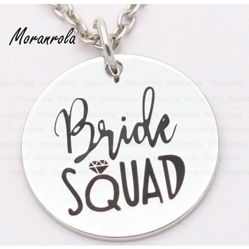 New arried"bride Squad "Copper necklace Keychain Wedding Engaged Bride Jewelry Engagement charm bachelorette party necklace