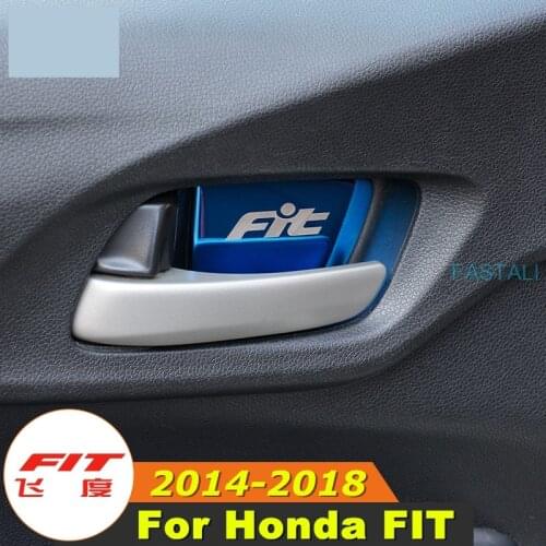 For Honda FIT JAZZ 2014-2018 2019 car Inner handle decorative door handle inner door bowl stick anti-scratch stainless steel car
