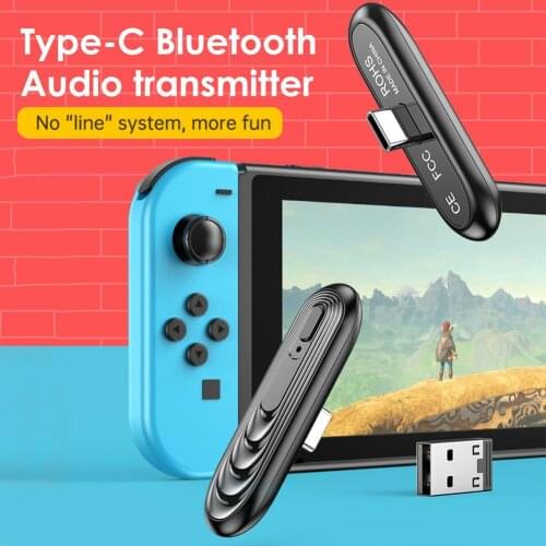 Bluetooth 5.0 Receiver Bluetooth Audio Transmitter V5.0 Type-C Port Wireless Adapter For Switch/PS4/PC Stereo Audio Transmitter