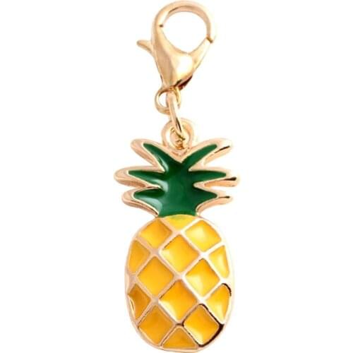 TianBo Fashion Crystal Fruit Big Pineapple Keychains for Women Bag Pendant Car Key Chain Ring Holder Jewelry llaveros