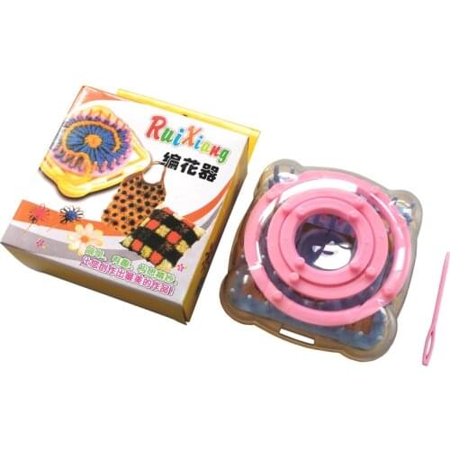 New 9Pcs Knitting Loom Flower Pattern Maker Wool Yarn Needle Knit Hobby Loom Knitting Machine Sewing Tools Color Random