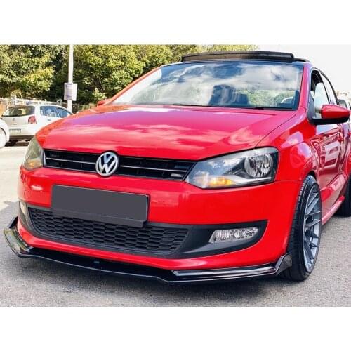 Volkswagen VW Polo 2009-2017 car front BUMPER 3 pcs black Splitter diffuser lip body kit Spoiler bumpers