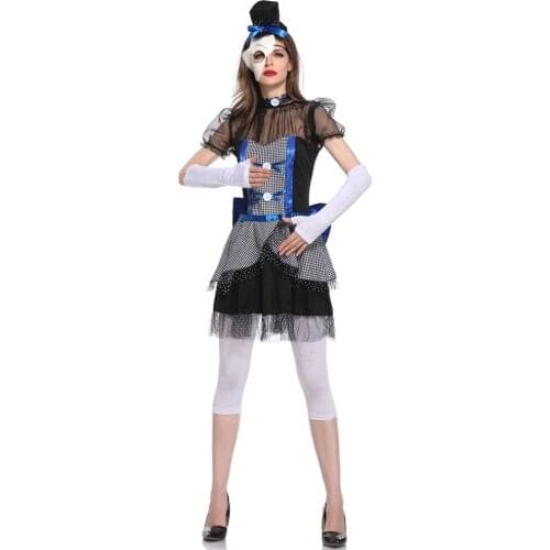 Funny Halloween Costumes Horror Clown Costume Vampire Ghost Bride for Women Halloween Party Cosplay Devil