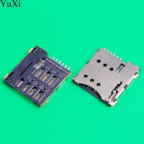 10pcs SIM card slot Micro SIM 6P 6-Pin card Holder adapter connect use for phone self push Type