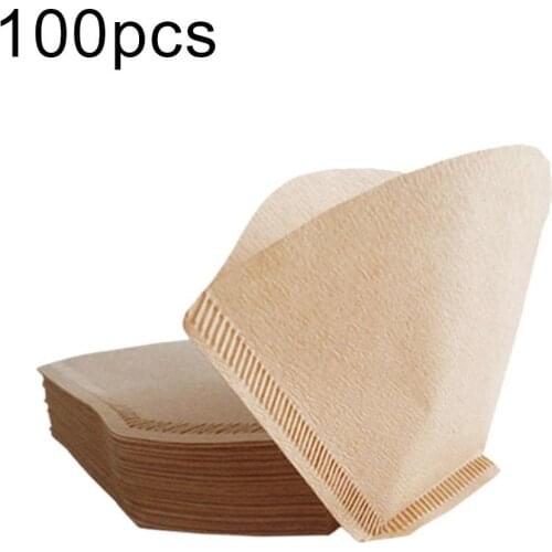 100Pcs Fan Shaped Drip Coffee Filter Bag Portable Home Office Cafe Paper Cones Coffee Bag Travel Drip Coffee Filters Tools Set