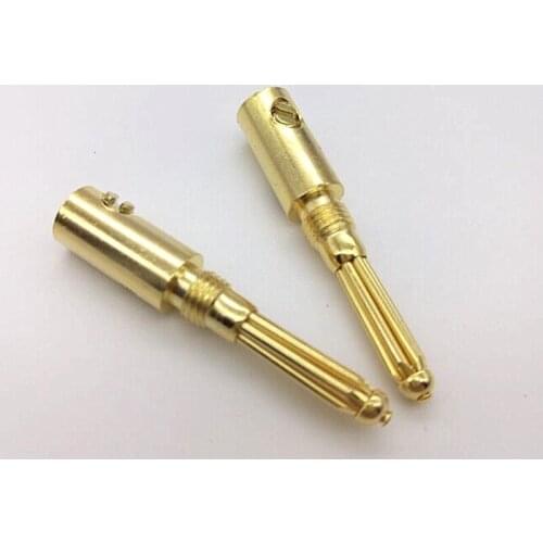 2Pcs/lot Banana Plug 4MM Speaker Connector 6 core plug Gold -plated Speaker Audio Adapter Amplifiers banana Plug
