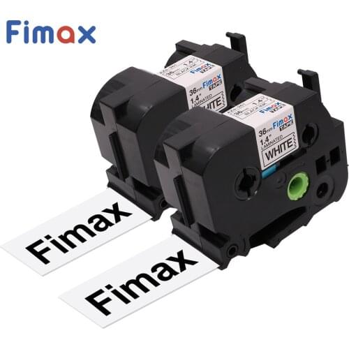 Fimax 2 Packs TZe261 Compatible for Brother P-touch Label Maker TZe-261 Tze 261 Black on White for Brother P-touch Tze Label