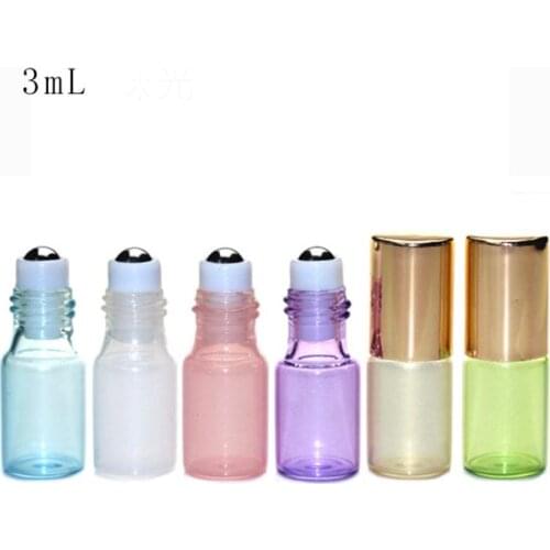 3ml 5ml Glass Roll On Bottle Perfume Glass Vials Essential Oil Bottle with Stainless Steel Roller Ball SN1706