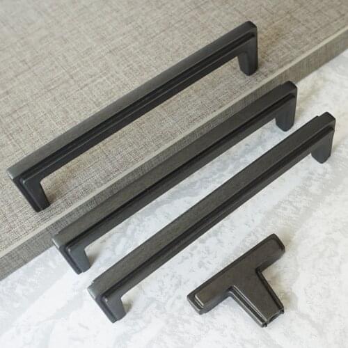 5" Ancient Iron Black Drawer T Bar Handles Dresser Knobs Zinc Alloy Door Pull Handle Furniture Cabinet Wardrobe Handle 128mm