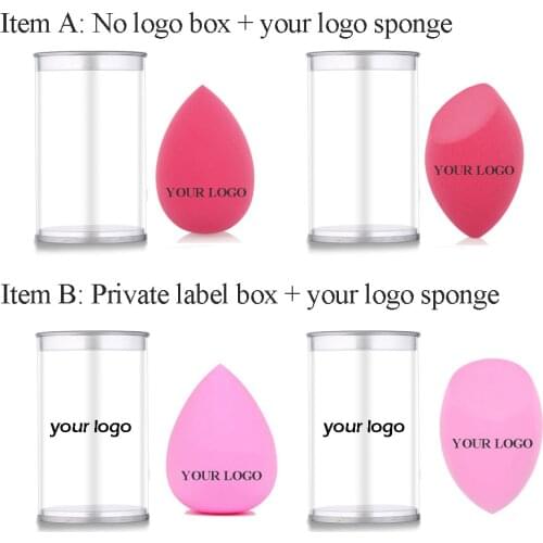 30pcs Customize Your LOGO Makeup Sponge with Box OEM Beauti Blender Cosmetic Puff Foundation Cream Make Up Blender ODM Wholesale