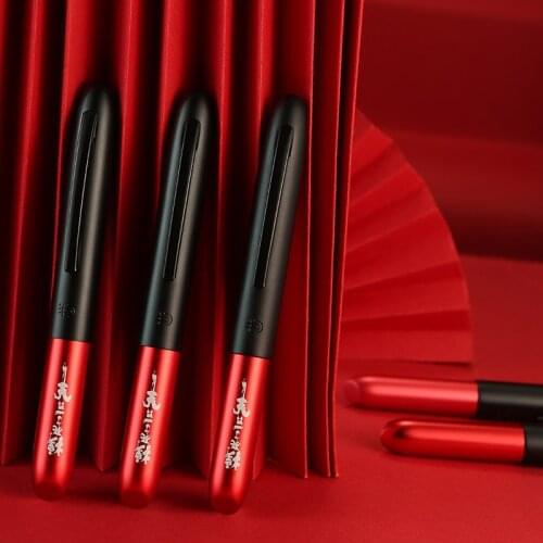 Movie JINPA Joint Publishing Lipstick Fountain Pen Luxury Metal Matte Black Red Financial Pens with Notebook Gift Set for Women