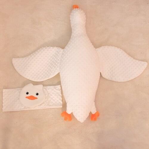 98cm Large Goose Stuffed Animal Plush Toy Pillow Soft Baby Soothing Pillow Baby Comforting Pillow For Nursery Kids Baby Gifts