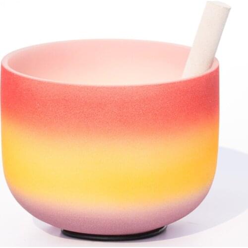 10 Inch C Note Rainbow Root Chakra Meditation Quartz Crystal Singing Bowl