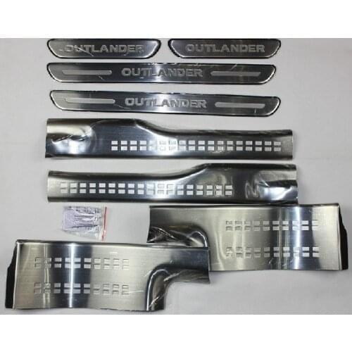 For Mitsubishi Outlander Samurai 2013- 2018 High-quality stainless steel External door sill Internal Scuff Plate Car accessories